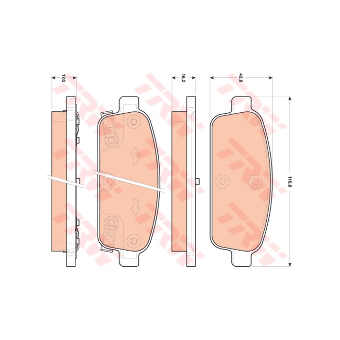 TRW COTEC Bremsbelagsatz, Scheibenbremse GDB1844