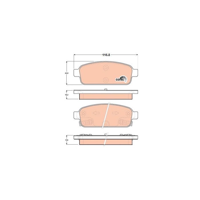 TRW COTEC Bremsbelagsatz, Scheibenbremse GDB1844