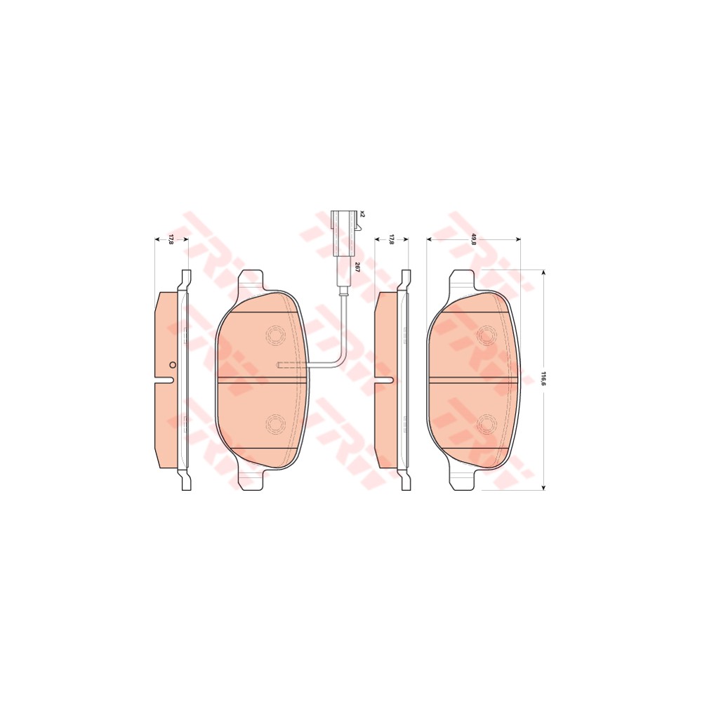 TRW Bremsbelagsatz, Scheibenbremse GDB1851
