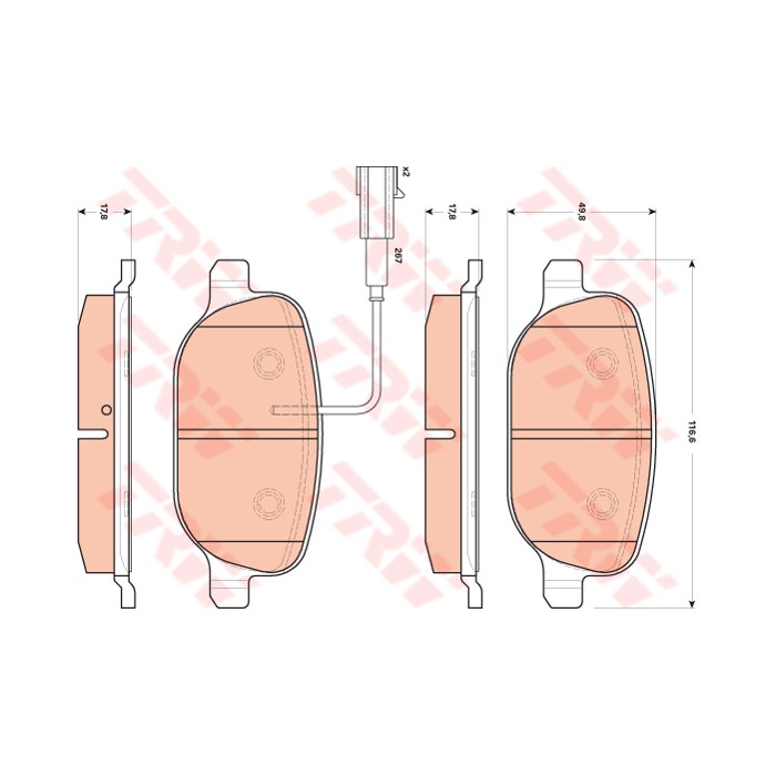 TRW Bremsbelagsatz, Scheibenbremse GDB1851
