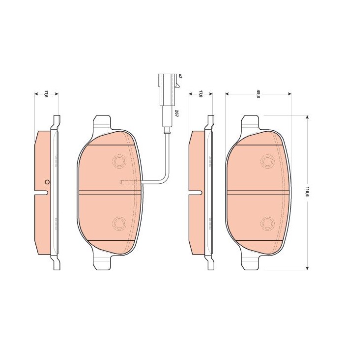 TRW Bremsbelagsatz, Scheibenbremse GDB1851