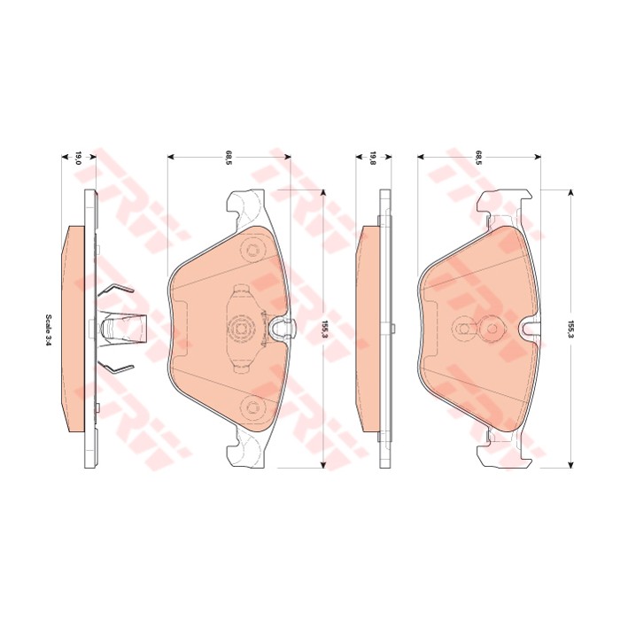 TRW Bremsbelagsatz, Scheibenbremse GDB1854