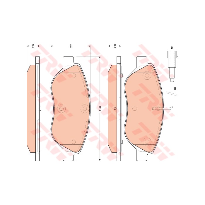TRW COTEC Bremsbelagsatz, Scheibenbremse GDB1855