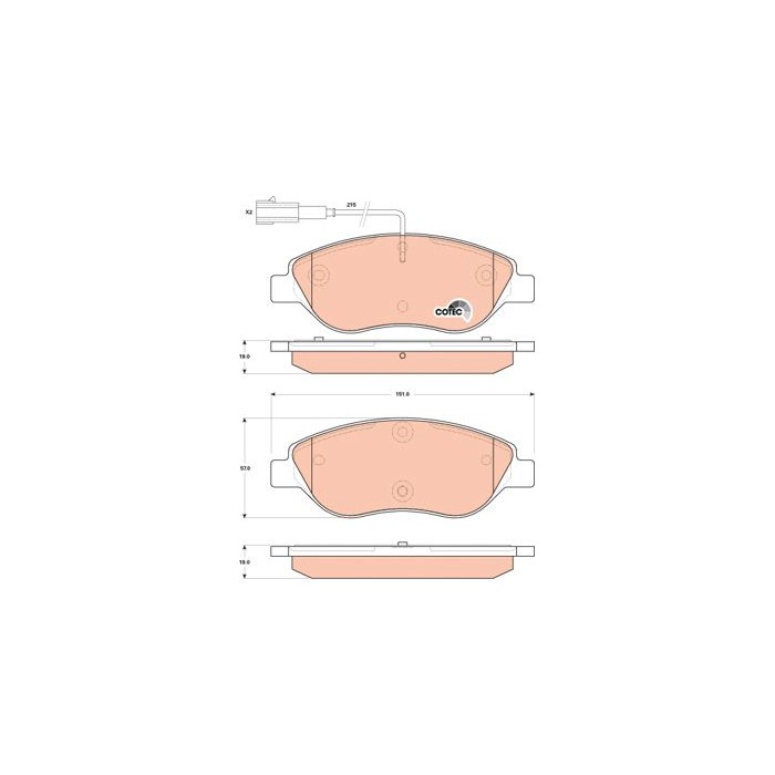 TRW COTEC Bremsbelagsatz, Scheibenbremse GDB1855