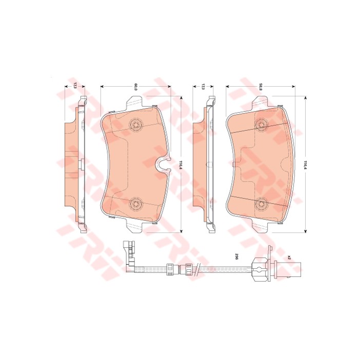 TRW COTEC Bremsbelagsatz, Scheibenbremse GDB1867