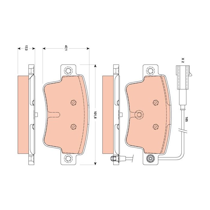 TRW Bremsbelagsatz, Scheibenbremse GDB1872