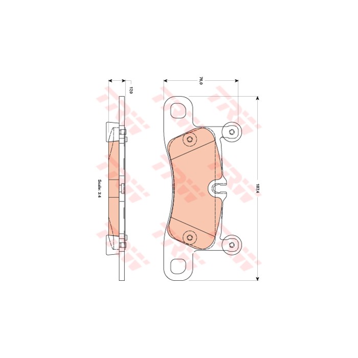 TRW COTEC Bremsbelagsatz, Scheibenbremse GDB1875