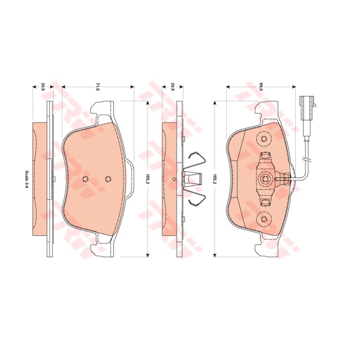 TRW COTEC Bremsbelagsatz, Scheibenbremse GDB1880