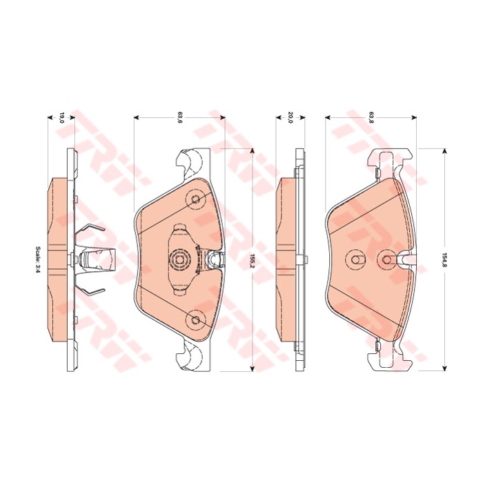 TRW COTEC Bremsbelagsatz, Scheibenbremse GDB1882