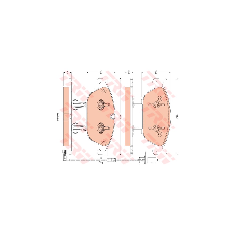 TRW COTEC Bremsbelagsatz, Scheibenbremse GDB1883
