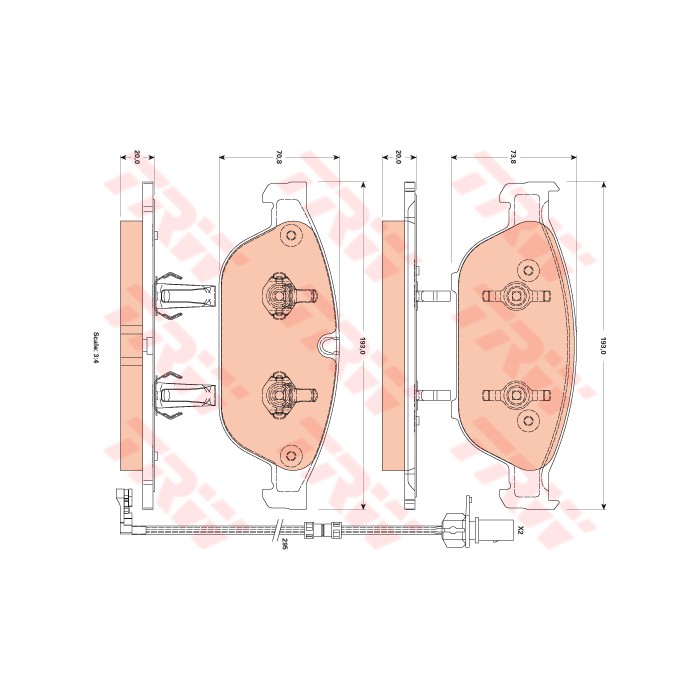 TRW COTEC Bremsbelagsatz, Scheibenbremse GDB1883