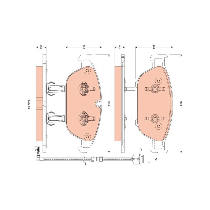 TRW COTEC Bremsbelagsatz, Scheibenbremse GDB1883
