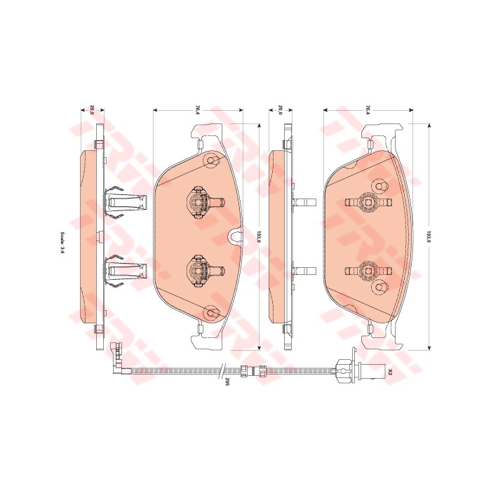 TRW COTEC Bremsbelagsatz, Scheibenbremse GDB1884