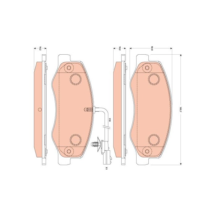 TRW COTEC Bremsbelagsatz, Scheibenbremse GDB1885