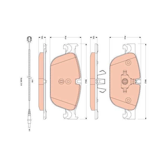 TRW Bremsbelagsatz, Scheibenbremse GDB1889
