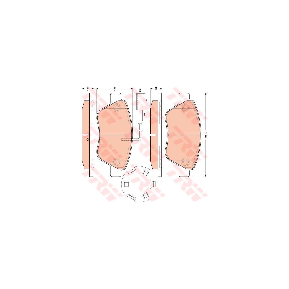TRW COTEC Bremsbelagsatz, Scheibenbremse GDB1891