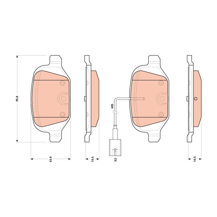 TRW Bremsbelagsatz, Scheibenbremse GDB1894