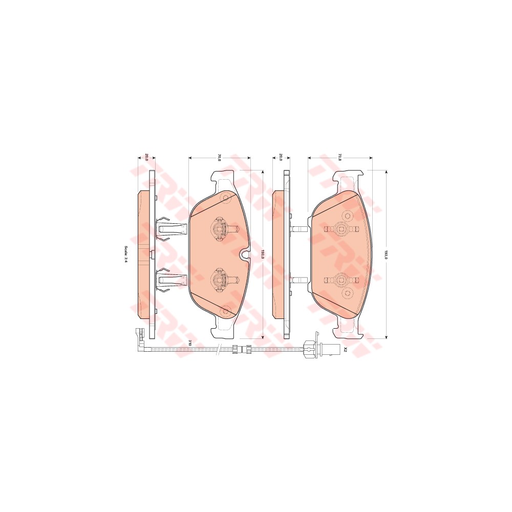 TRW COTEC Bremsbelagsatz, Scheibenbremse GDB1897