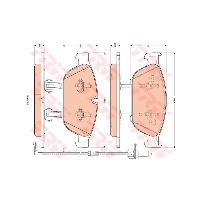 TRW COTEC Bremsbelagsatz, Scheibenbremse GDB1897