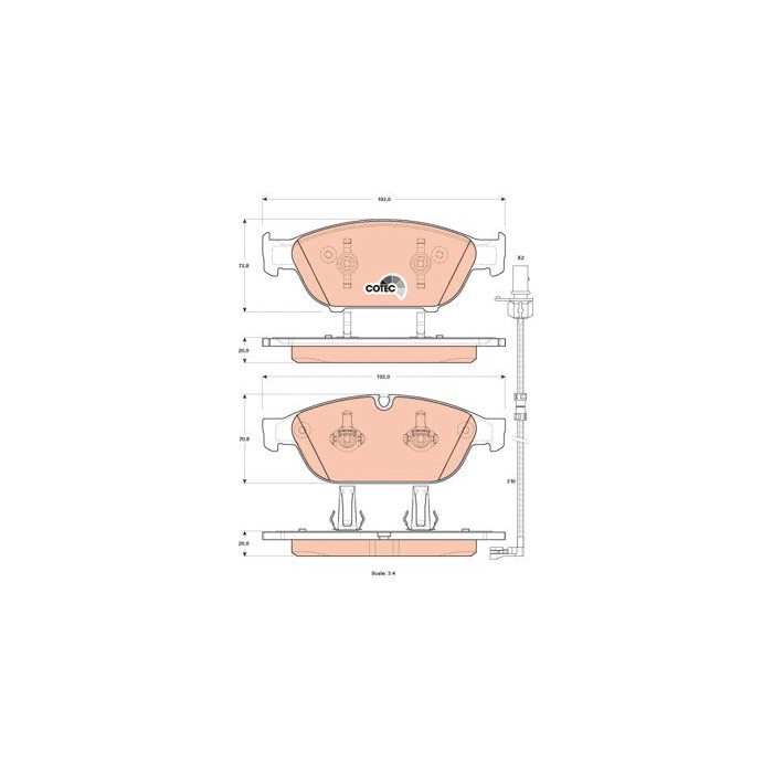 TRW COTEC Bremsbelagsatz, Scheibenbremse GDB1897