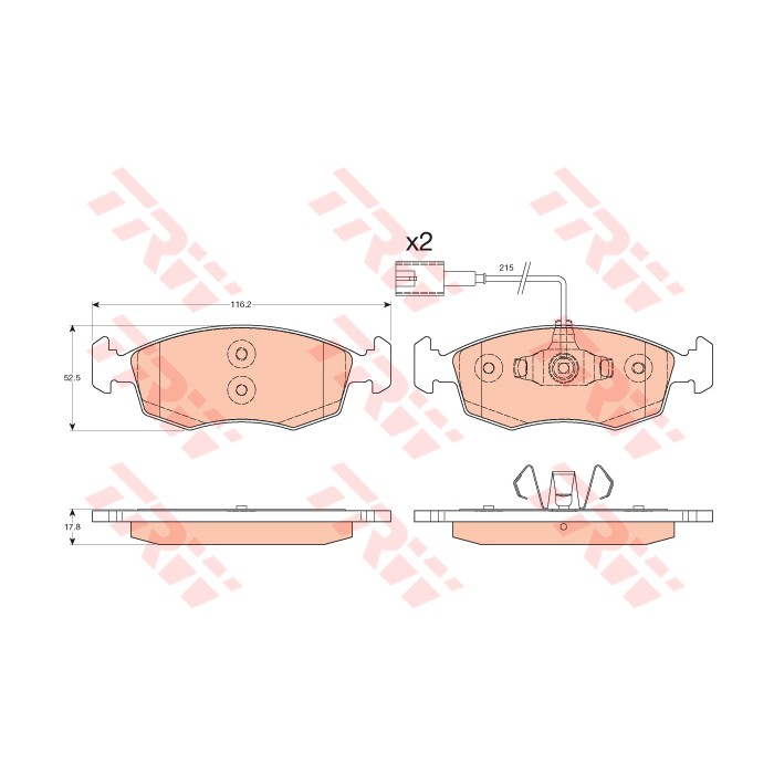 TRW COTEC Bremsbelagsatz, Scheibenbremse GDB1900