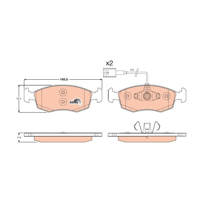 TRW COTEC Bremsbelagsatz, Scheibenbremse GDB1900