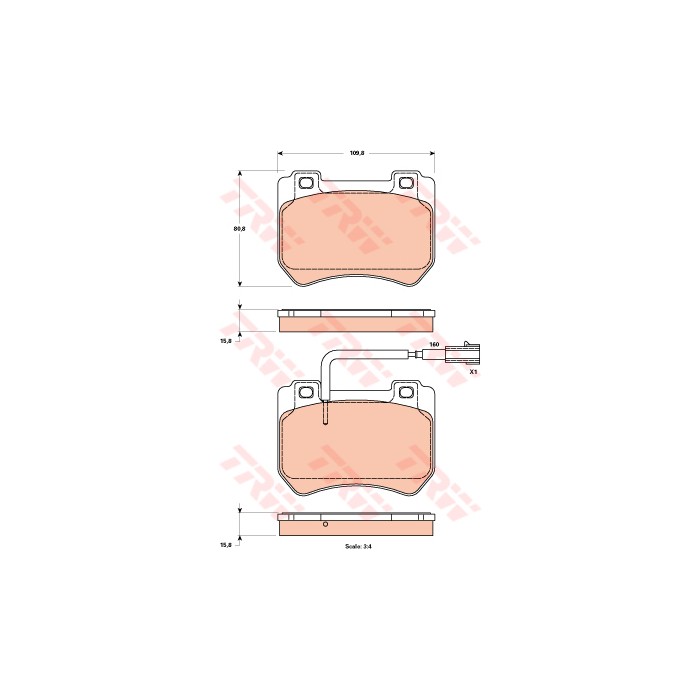 TRW COTEC Bremsbelagsatz, Scheibenbremse GDB1904