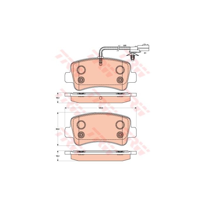 TRW COTEC Bremsbelagsatz, Scheibenbremse GDB1903