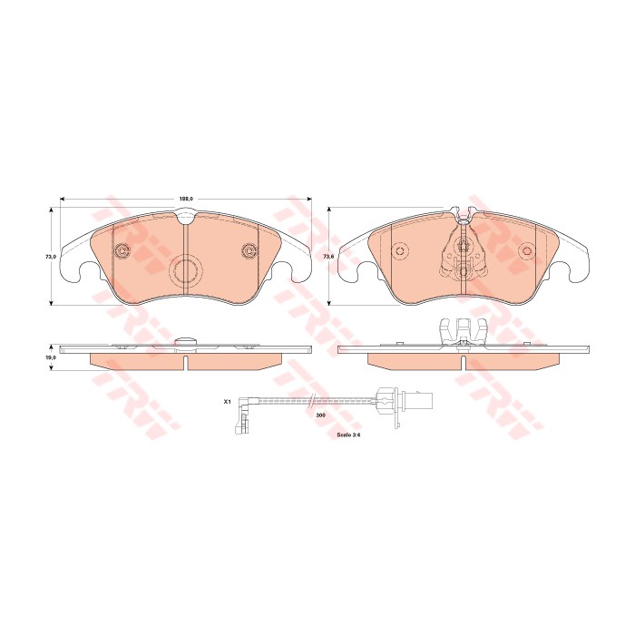 TRW COTEC Bremsbelagsatz, Scheibenbremse GDB1908