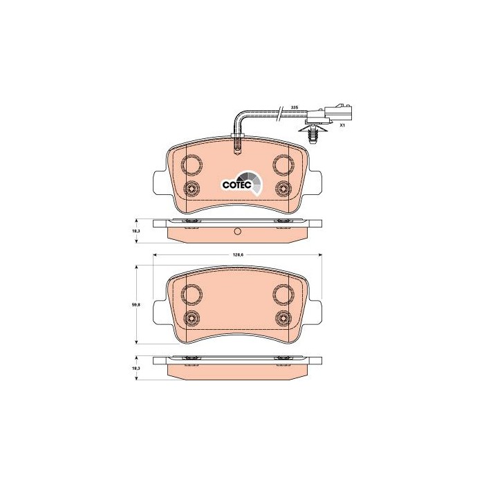 TRW COTEC Bremsbelagsatz, Scheibenbremse GDB1903