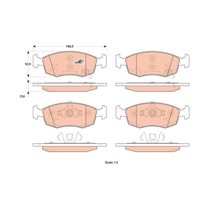 TRW COTEC Bremsbelagsatz, Scheibenbremse GDB1921