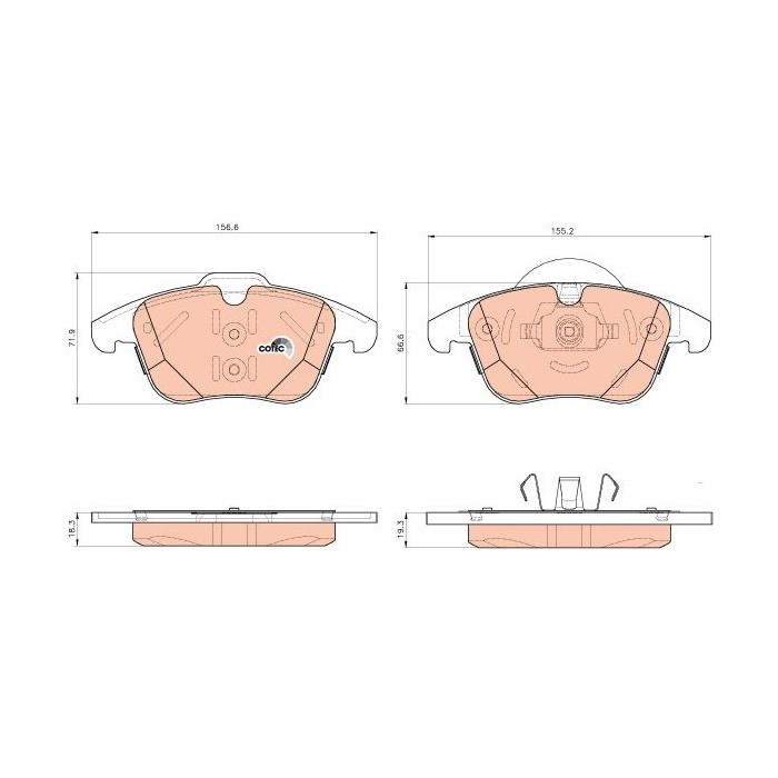 TRW COTEC Bremsbelagsatz, Scheibenbremse GDB1925