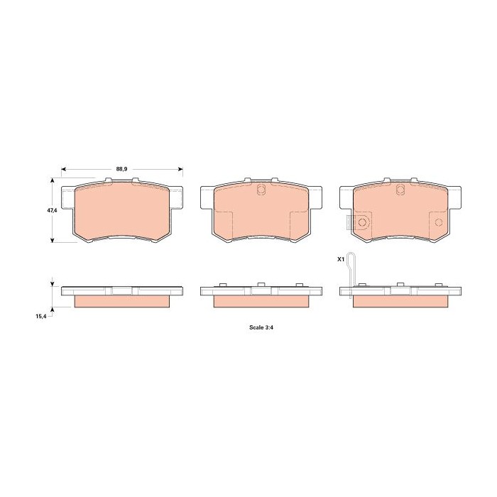 TRW Bremsbelagsatz, Scheibenbremse GDB1923