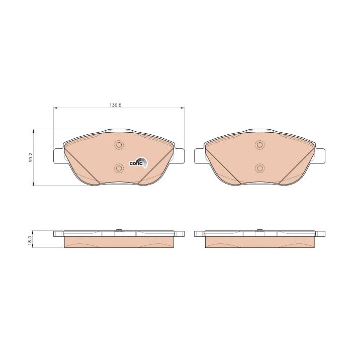 TRW COTEC Bremsbelagsatz, Scheibenbremse GDB1926