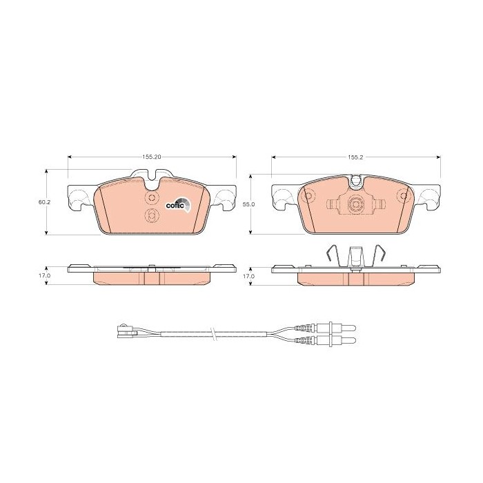 TRW COTEC Bremsbelagsatz, Scheibenbremse GDB1929