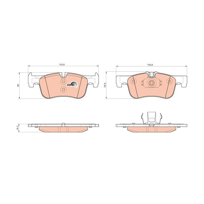 TRW COTEC Bremsbelagsatz, Scheibenbremse GDB1935