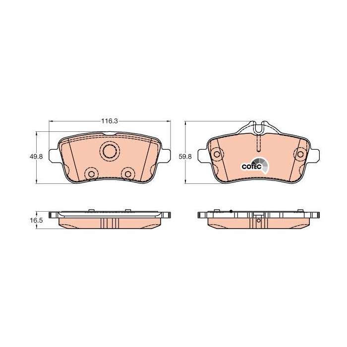 TRW COTEC Bremsbelagsatz, Scheibenbremse GDB1947