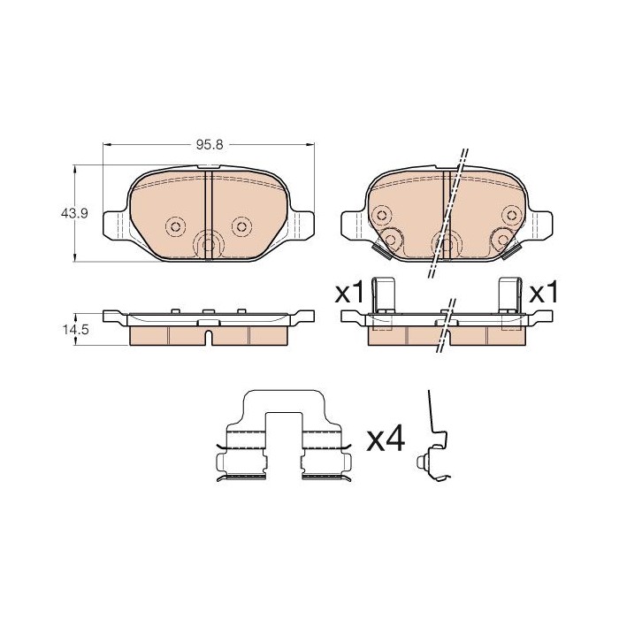 TRW Bremsbelagsatz, Scheibenbremse GDB1950
