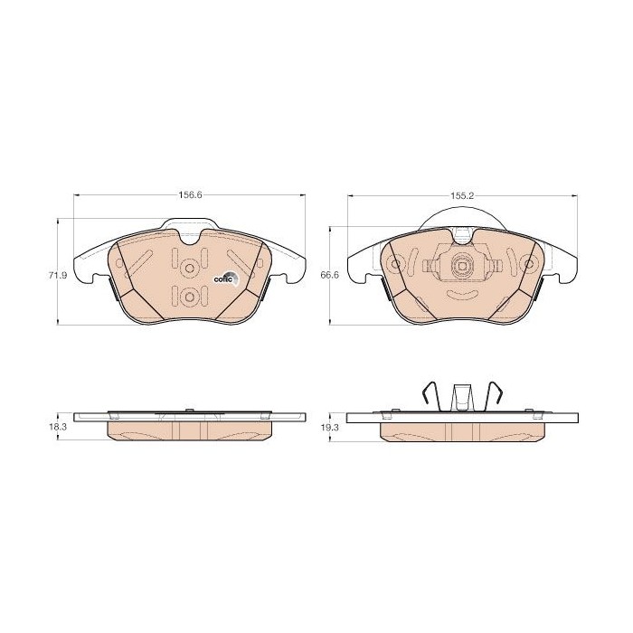 TRW COTEC Bremsbelagsatz, Scheibenbremse GDB1960