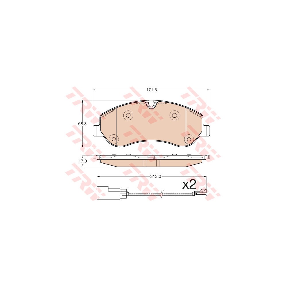 TRW COTEC Bremsbelagsatz, Scheibenbremse GDB1967