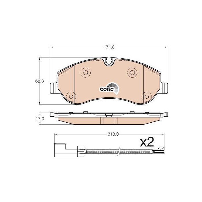TRW COTEC Bremsbelagsatz, Scheibenbremse GDB1967