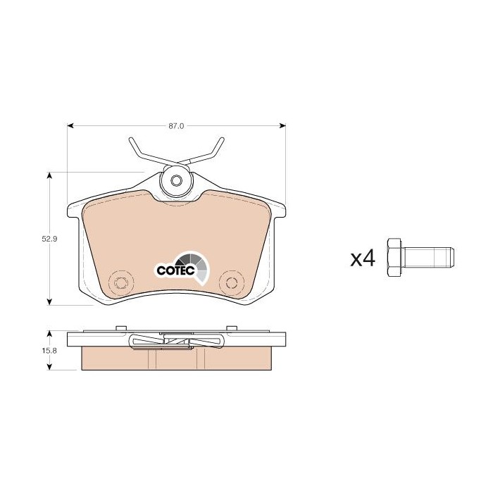 TRW COTEC Bremsbelagsatz, Scheibenbremse GDB1973