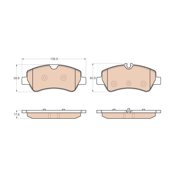 TRW Bremsbelagsatz, Scheibenbremse GDB1968