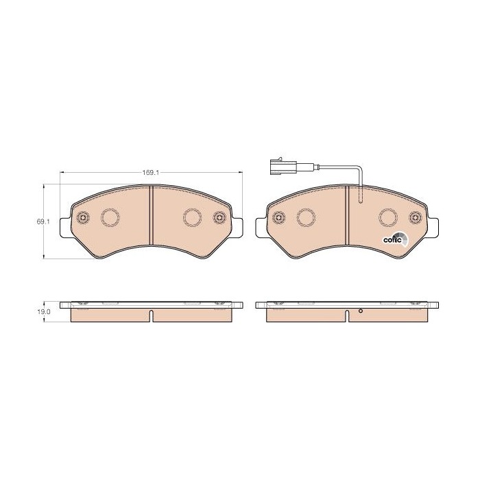 TRW COTEC Bremsbelagsatz, Scheibenbremse GDB1982