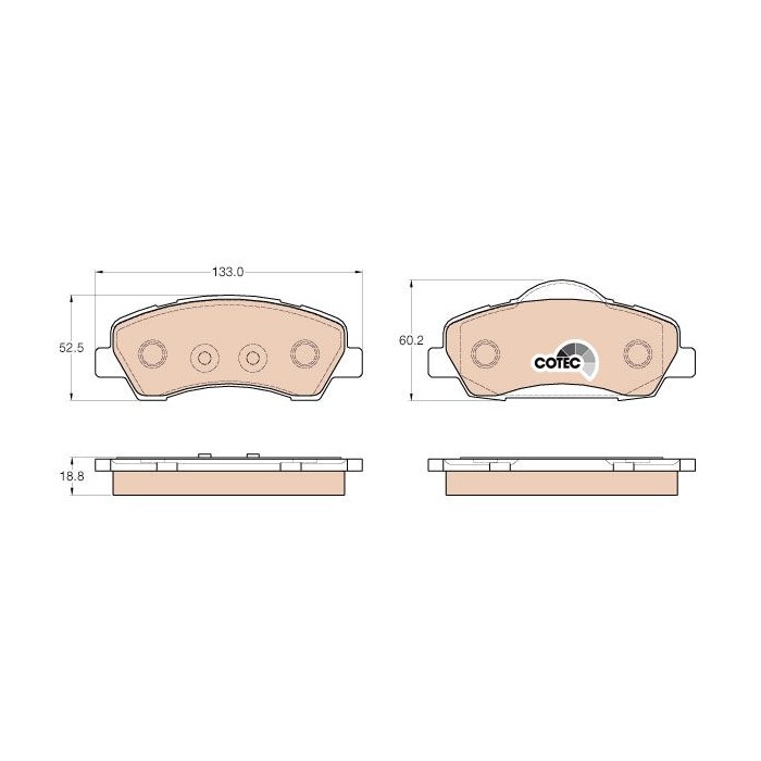 TRW COTEC Bremsbelagsatz, Scheibenbremse GDB1992