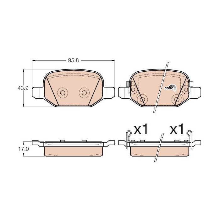 TRW COTEC Bremsbelagsatz, Scheibenbremse GDB2002