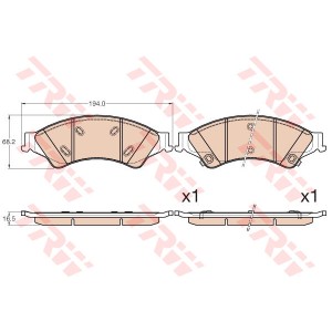 TRW COTEC Bremsbelagsatz, Scheibenbremse GDB2005