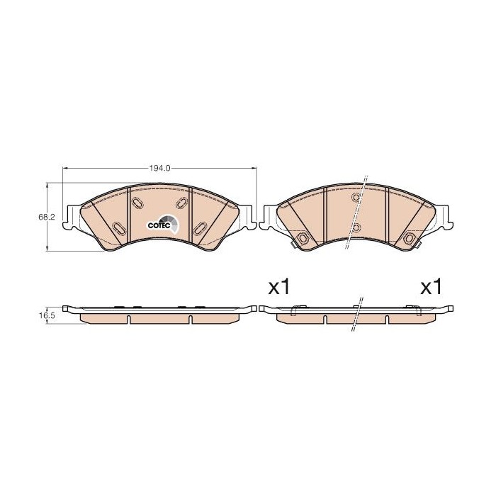 TRW COTEC Bremsbelagsatz, Scheibenbremse GDB2005