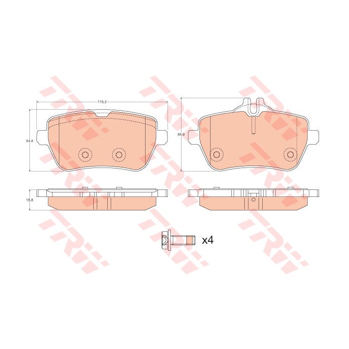 TRW Bremsbelagsatz, Scheibenbremse GDB2014