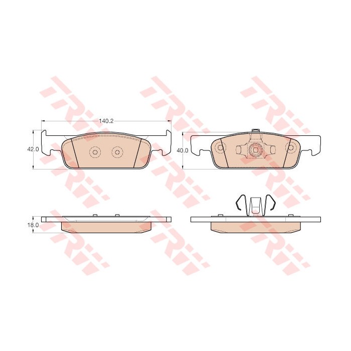 TRW COTEC Bremsbelagsatz, Scheibenbremse GDB2016